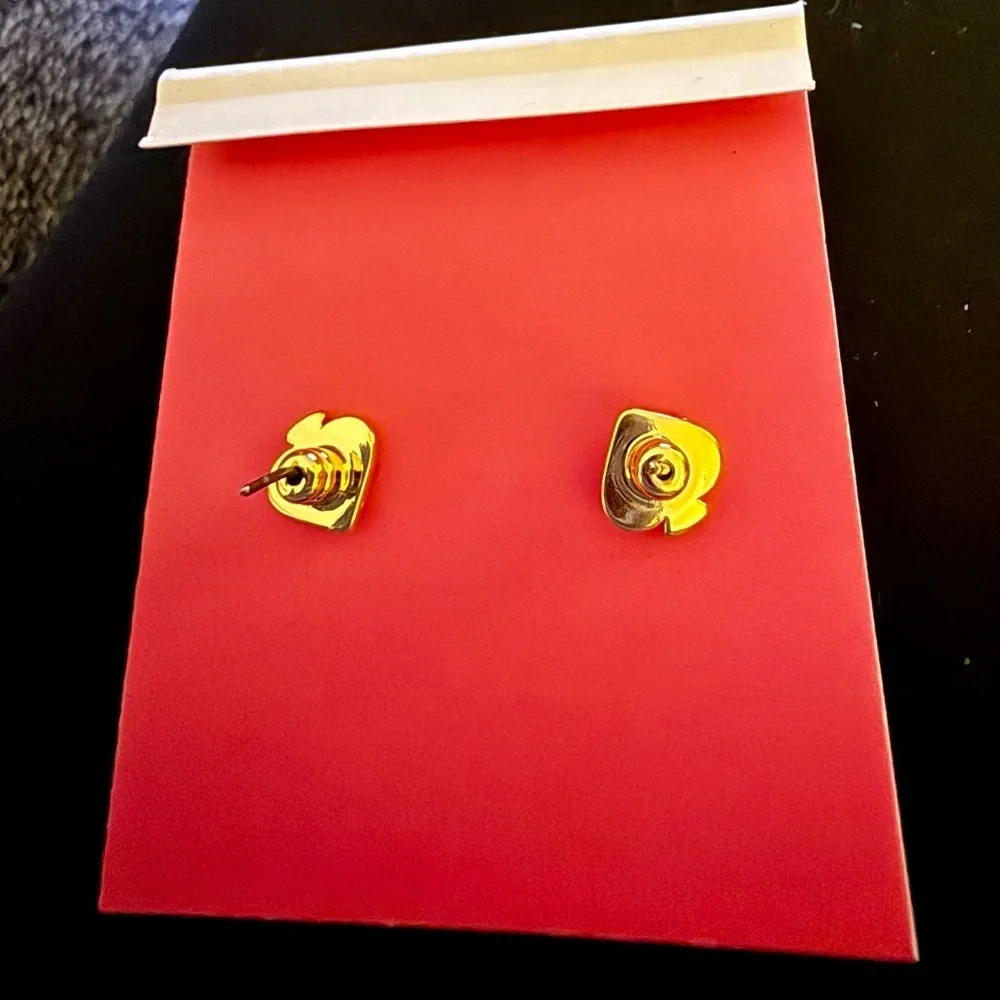 kate spade Blue and Green Crystal Butterfly Stud Earrings - Gold Tone - NWT